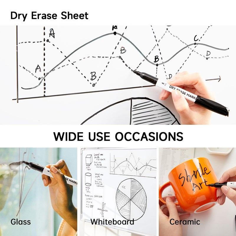 Lineon Black Dry Erase Markers - Set of 60 - Image 4